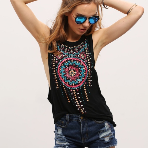 Black Aztec Tank - Picture 1 of 4